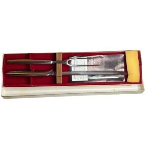 Vintage Gerber Balmung Carving Knife & Siegfried Fork Set Boxed Legendary Blades